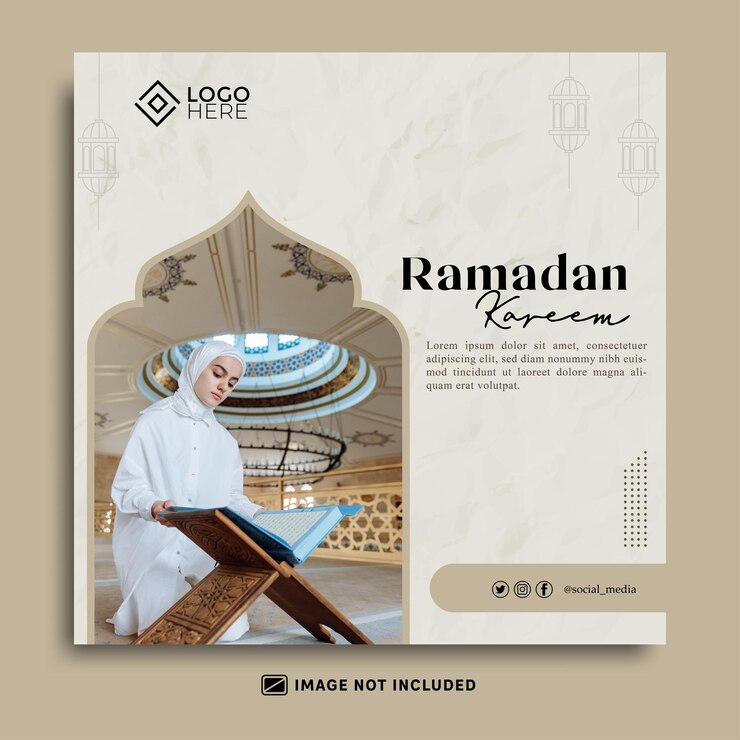 Modèle de publication sur les réseaux sociaux du ramadan