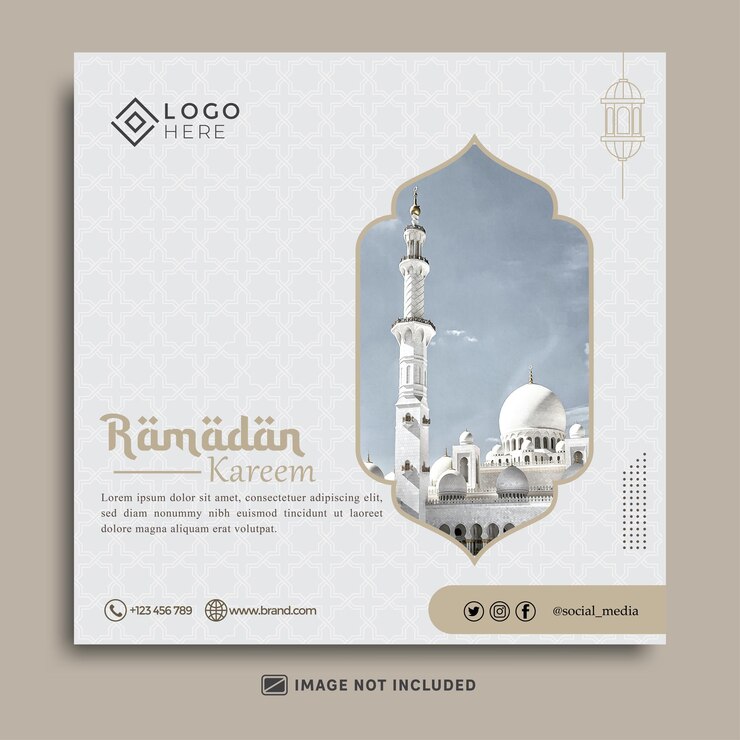 Modèle de publication sur les réseaux sociaux du ramadan