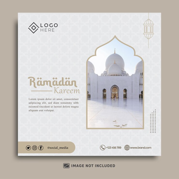 Modèle de publication sur les réseaux sociaux du ramadan
