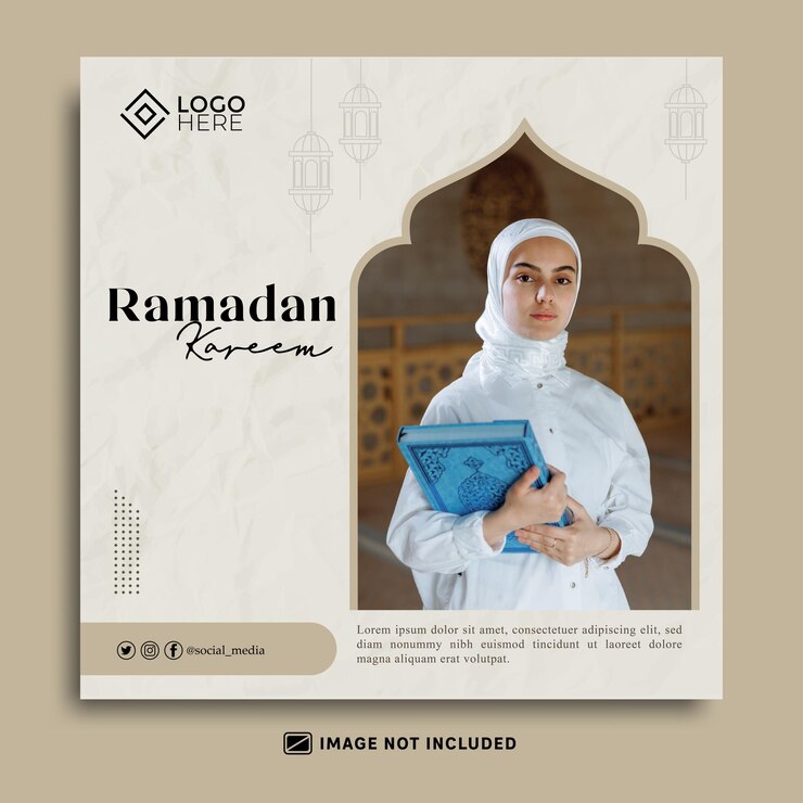 Modèle de publication sur les réseaux sociaux du ramadan