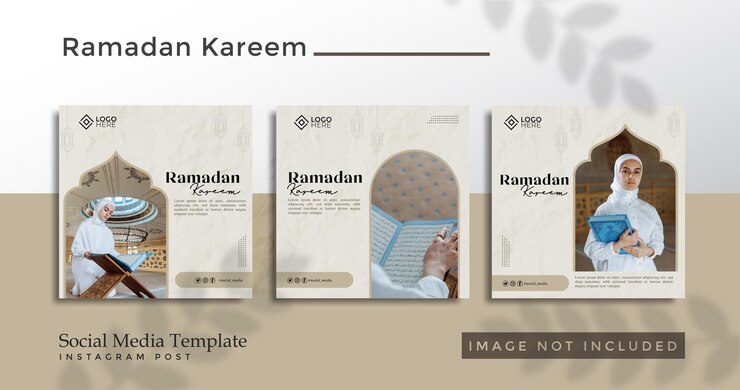 Modèle de publication sur les réseaux sociaux du ramadan