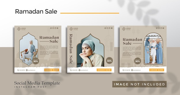Modèle de publication sur les réseaux sociaux du ramadan