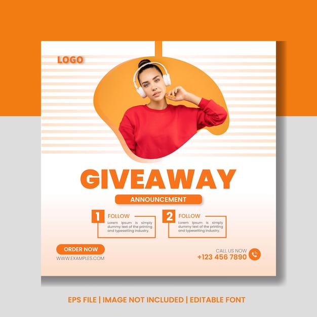 Modèle de publication sur les réseaux sociaux et Instagram pour la promotion des cadeaux