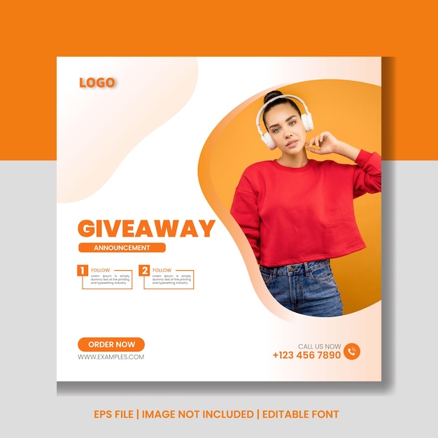 Modèle de publication sur les réseaux sociaux et Instagram pour la promotion des cadeaux