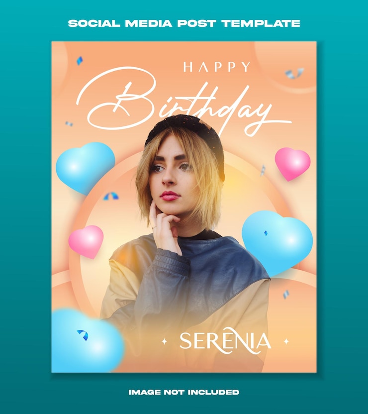 Vecteur modèle de publication sur les réseaux sociaux de joyeux anniversaire