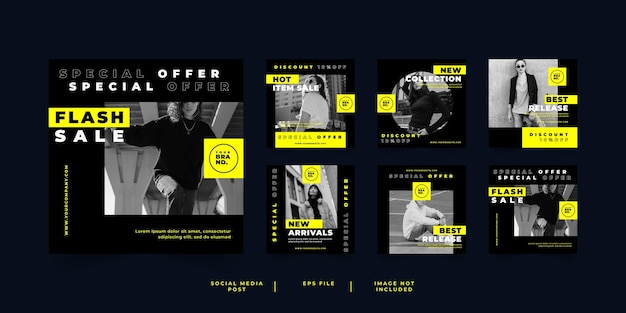 Modèle de publication sur les réseaux sociaux de vente de mode