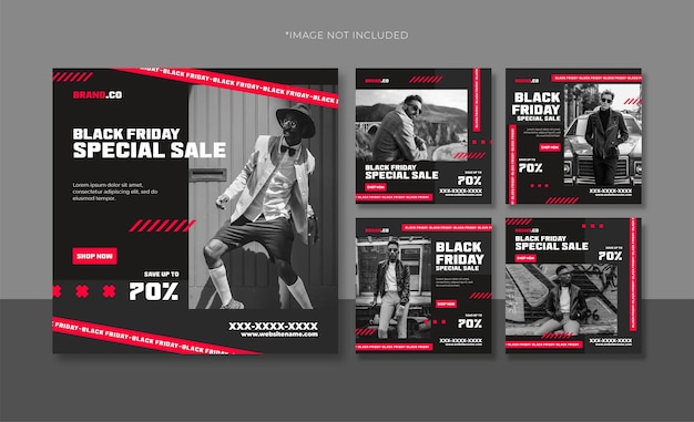 Modèle de publication sur les réseaux sociaux de vente spéciale du vendredi noir