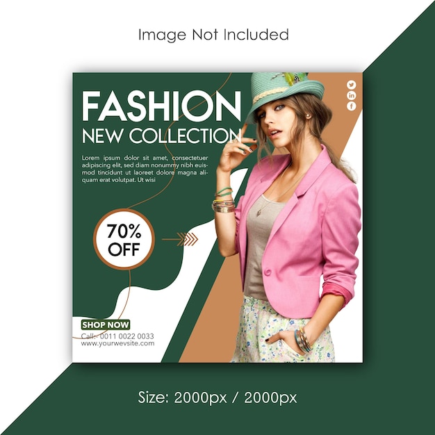 Modèle de publication de vente de mode sur les réseaux sociaux