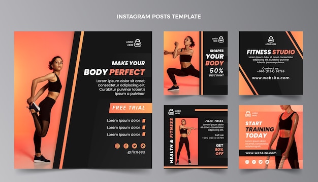 Modèle De Publications Instagram Fitness Dégradé