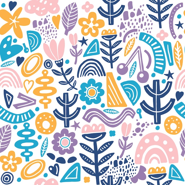 Modèle De Répétition Sans Soudure De Style Collage Avec Des Formes Abstraites Et Organiques De Couleur Pastel. Textile Moderne Et Original, Papier D'emballage, Art Mural.