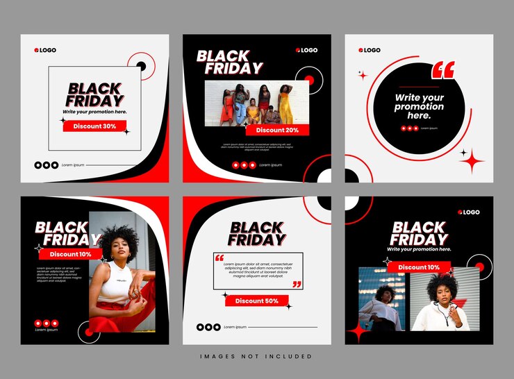 modèle de réseau social de vente du vendredi noir