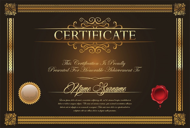 Modèle rétro de certificat ou de diplôme