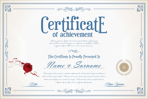 Modèle Rétro De Certificat Ou De Diplôme