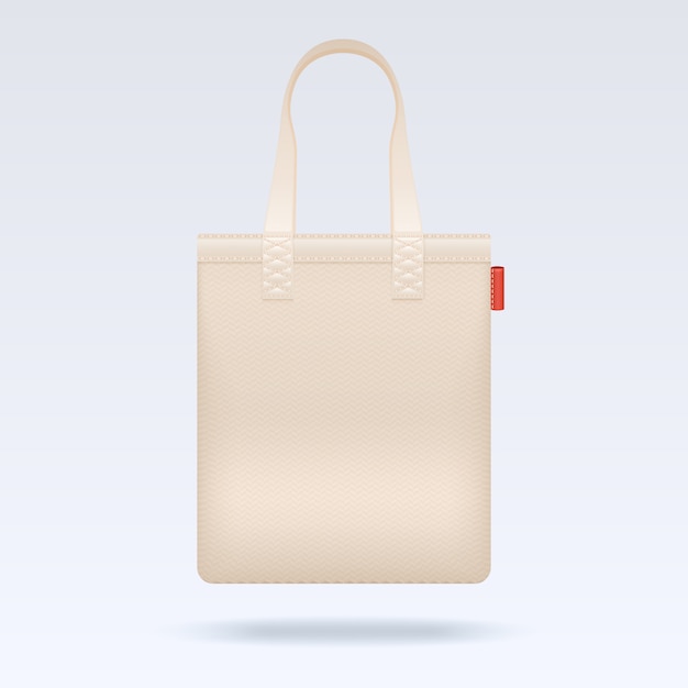 Vecteur modèle de sac shopping blanc vide