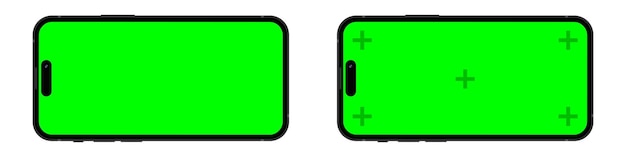 Vecteur modèle sans cadre de smartphone modèle vectoriel à écran vert de l'écran du téléphone illustration vectorielle