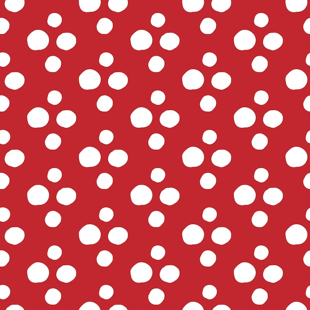 Modèle sans couture abstrait doodle rouge Modèle d'impression de tissu simple vectoriel avec des formes de cercle dessinés à la main dans une rangée Arrière-plan tendance