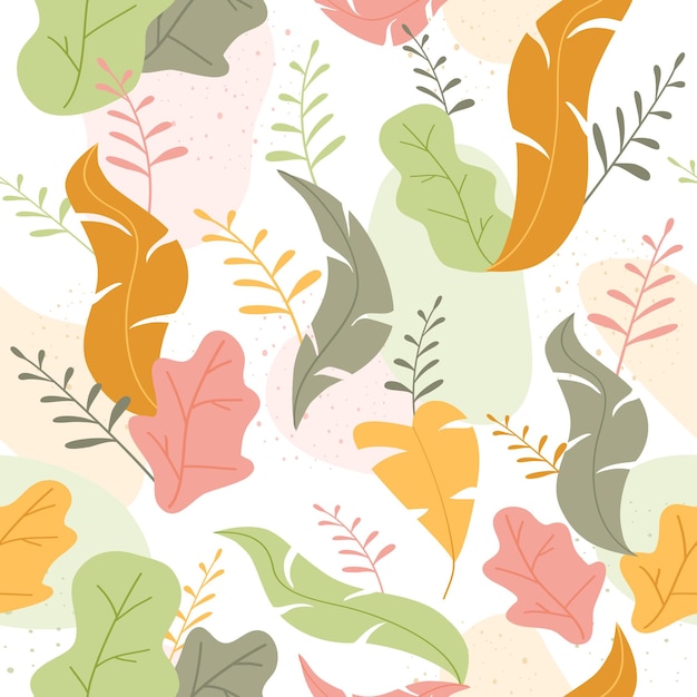 Modèle Sans Couture Abstrait Avec Des Feuilles Plantes Exotiques De La Jungle Conception Florale Abstraite Moderne En Couleur Pastel Illustration Pour La Décoration Intérieure En Textile De Tissu De Couverture De Papier Et D'autres Utilisateurs