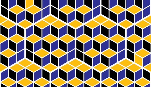 Modèle sans couture abstraite de cubes géométriques, fond de vecteur 3d. Ligne d'ingénierie de style technologique dessinant une illustration sans fin. Utilisable pour le tissu, le papier peint, l'emballage, le web et l'impression.