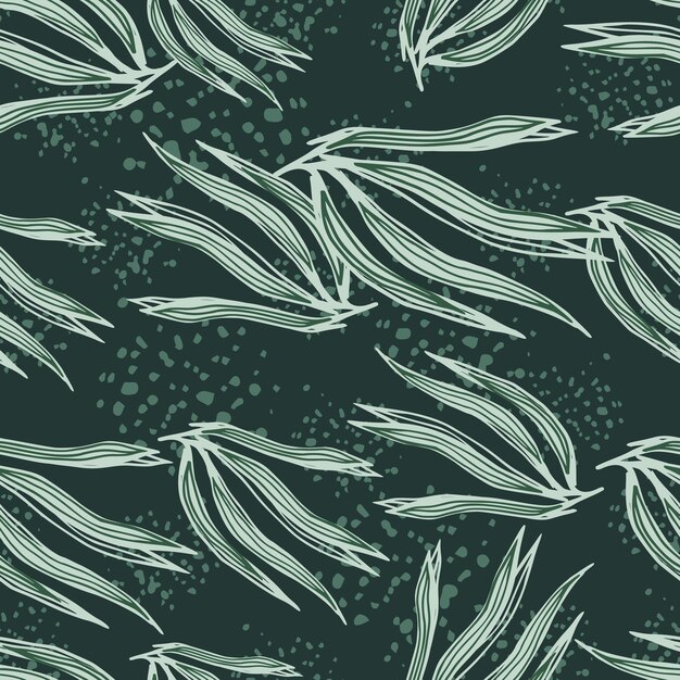 Modèle Sans Couture D'algues Abstraites. Fond D'écran De Plantes Marines. Toile De Fond De Feuillage Sous-marin. Conception Pour Tissu, Impression Textile, Emballage, Couverture. Illustration Vectorielle.