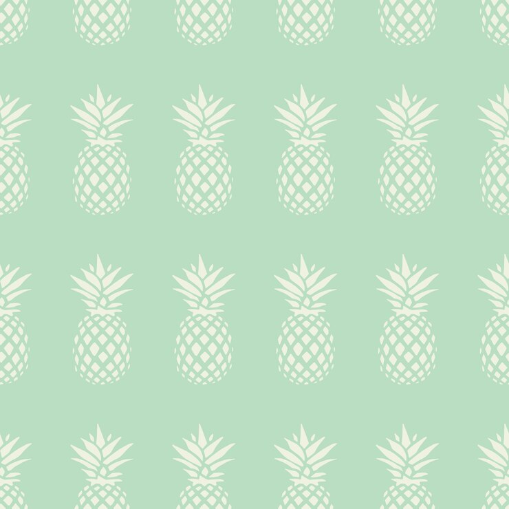 Modèle sans couture ananas sur fond de menthe