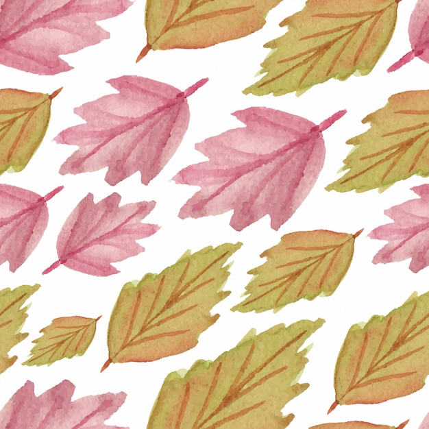 Modèle sans couture aquarelle avec feuille d'automne saison d'automne