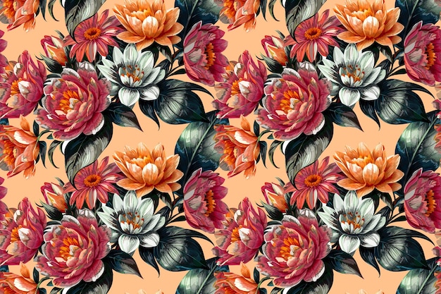 Modèle sans couture aquarelle de forme florale