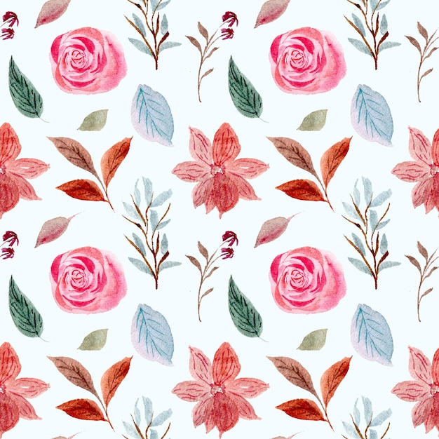 Modèle Sans Couture Aquarelle Rose Floral