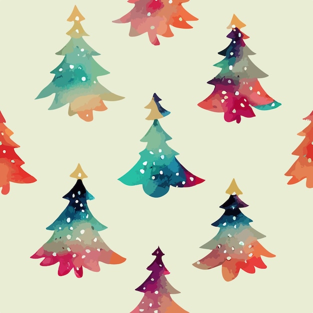 Modèle sans couture arbre de Noël aquarelle arbre sans fin vacances d'hiver