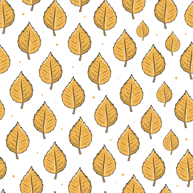 Modèle Sans Couture D'automne Avec Des Feuilles Jaunes Pour Les Impressions Textiles, Papier D'emballage, Papier Peint