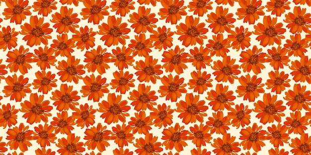 Modèle Sans Couture D'automne Avec Des Fleurs Fond De Vecteur Pour Diverses Surfaces Textures Dessinées à La Main