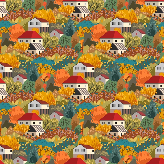 Modèle Sans Couture D'automne Illustration Vectorielle Avec Humeur D'automne
