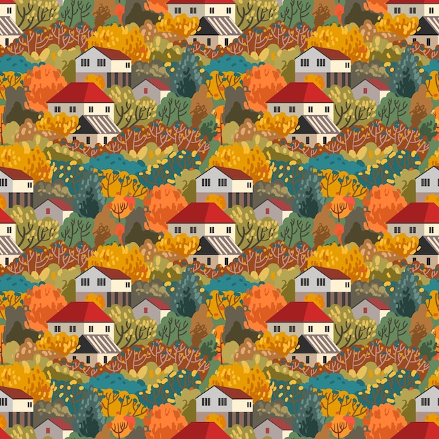 Vecteur modèle sans couture d'automne illustration vectorielle avec humeur d'automne