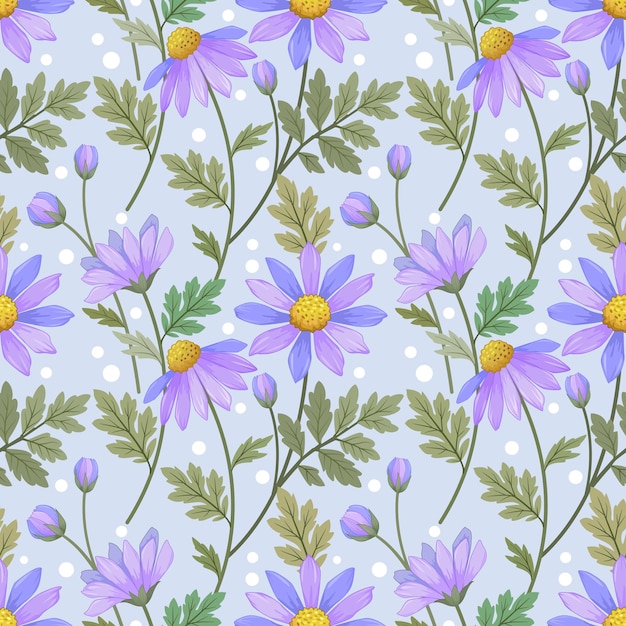 Modèle sans couture de belles fleurs violettes. Ce motif peut être utilisé pour le papier peint textile en tissu.