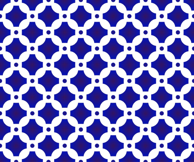 Modèle sans couture bleu et blanc au Japon et chinois