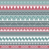 Modèle sans couture boho ethnique de vecteur dans le style maori bordure géométrique avec des éléments ethniques décoratifs motif horizontal de couleurs pastel