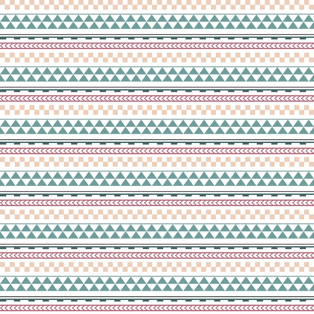 Modèle sans couture boho ethnique de vecteur dans le style maori Bordure géométrique avec des éléments ethniques décoratifs Motif horizontal de couleurs pastel