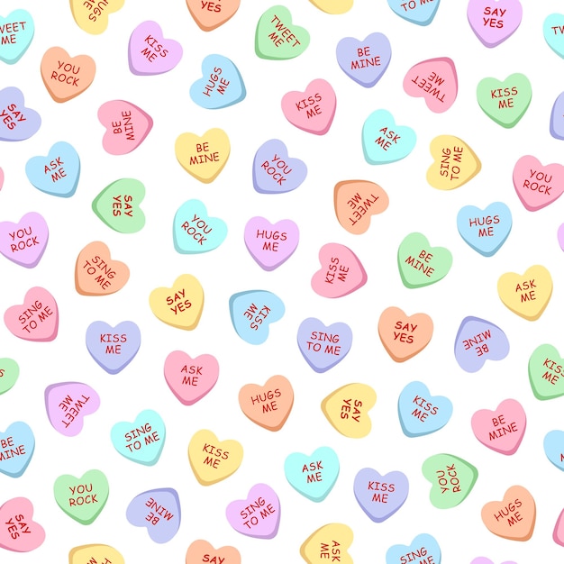 Modèle sans couture de bonbons coeur doux Bonbons chérie pour la Saint Valentin