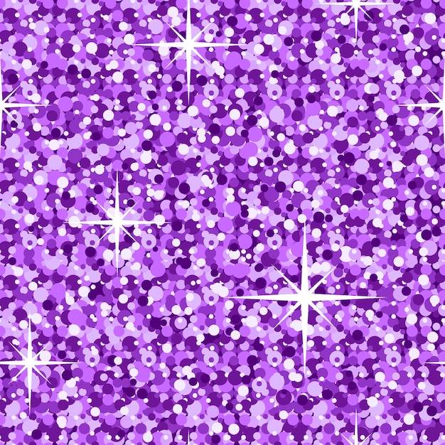 Modèle sans couture brillant paillettes étoiles paillettes fond de couleur violet brillant pour l'impression de papier peint sur l'emballage de tissu