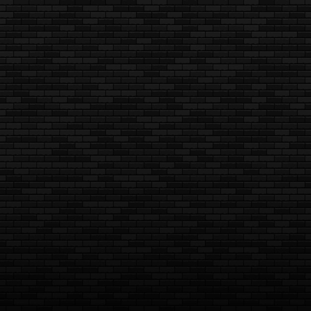 Vecteur modèle sans couture de brique noire fond transparent de mur de briques nocturnes élément de conception