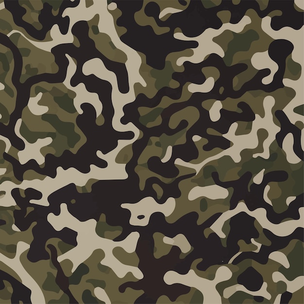 Modèle Sans Couture De Camouflage Impression De Répétition Camo à La Mode Illustration Vectorielle Texture Kaki