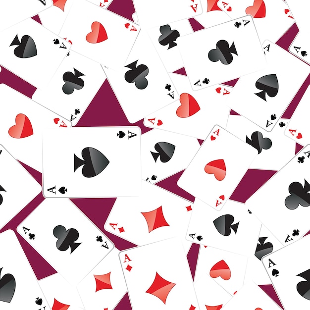 Modèle sans couture de cartes à jouer as