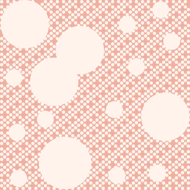 Modèle Sans Couture Avec Cercles Blancs Différentes Tailles Illustration Vectorielle Plane Sur Fond Rose