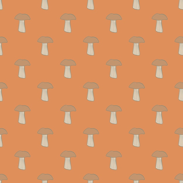 Modèle sans couture avec des champignons Fond de légume d'automne de forêt dans le style doodle Texture de conception répétée pour l'impression de tissu d'emballage de papier peint Illustration vectorielle