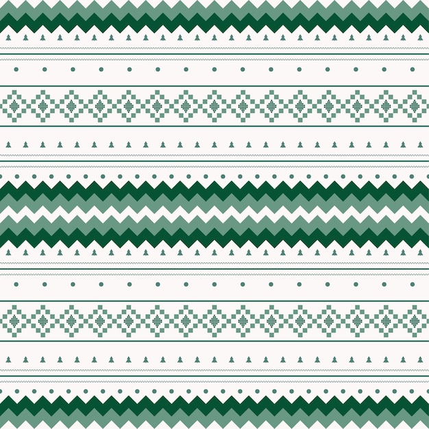 Modèle sans couture de chandail de Noël vert sur la conception de vecteur de fond blanc