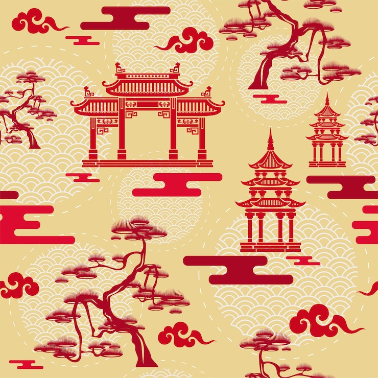 Vecteur modèle sans couture chinois.