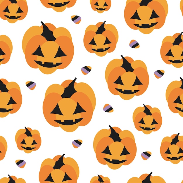 Modèle Sans Couture De Citrouilles D'halloween. Arrière-plan Pour Fonds D'écran, Textiles, Papiers, Tissus, Pages Web