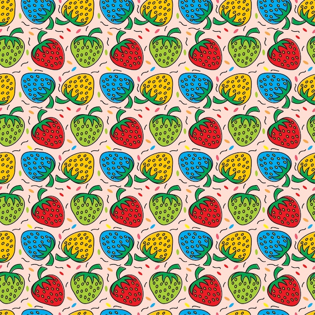 Modèle Sans Couture Coloré De Fraises