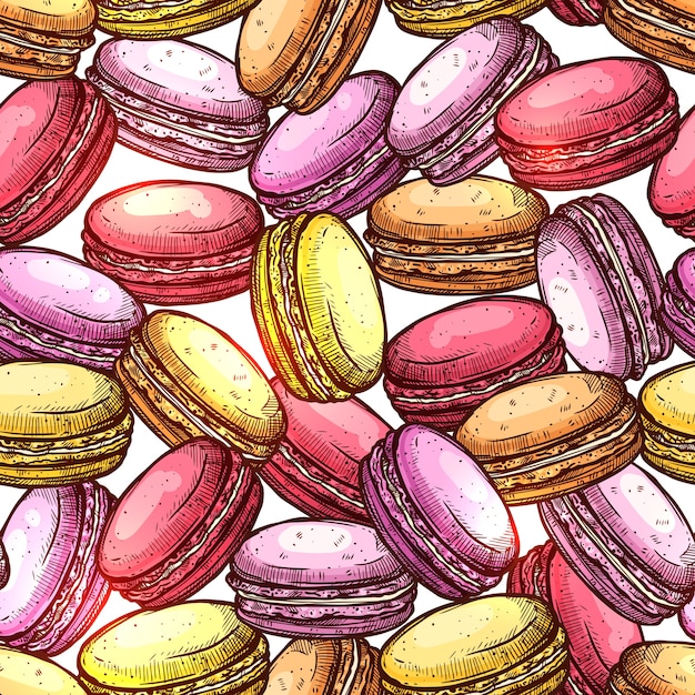 Modèle Sans Couture Coloré De Macarons