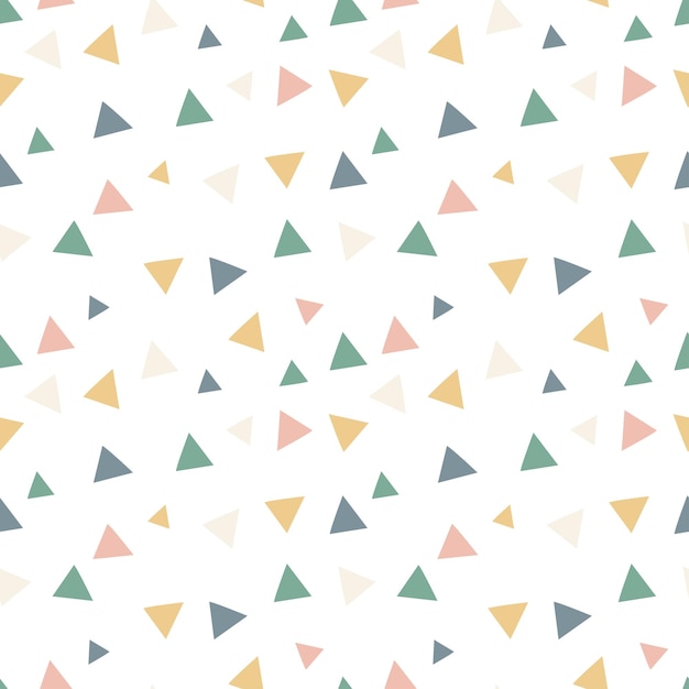 Modèle sans couture coloré avec des triangles répétés Modèle de triangles scandinaves dessinés à la main