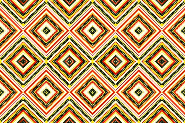 modèle sans couture conception géométrique carré triangle cercle tissu tribal indien turc